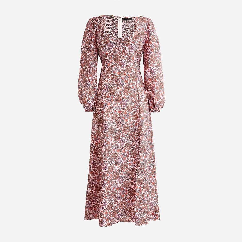 J. Crew Dusty Rose Floral Midi Dress